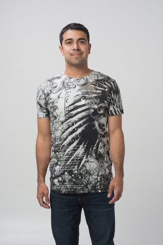 Grey Short Sleeve Generic Graphic Tee