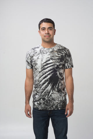 Grey Short Sleeve Generic Graphic Tee