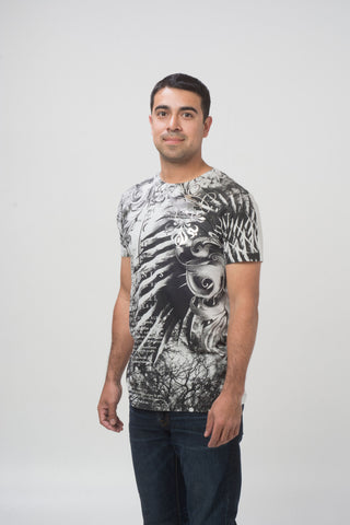 Grey Short Sleeve Generic Graphic Tee