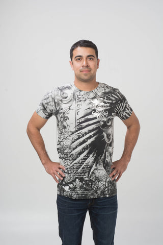 Grey Short Sleeve Generic Graphic Tee