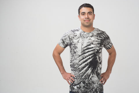 Grey Short Sleeve Generic Graphic Tee