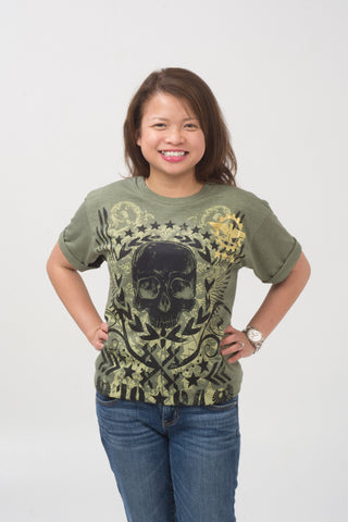 Green Short Sleeve Generic Graphic Tee