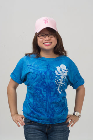 Blue Short Sleeve Generic Graphic Tee