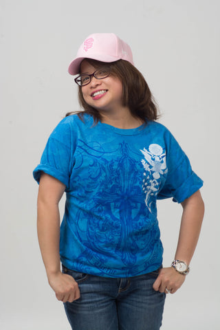 Blue Short Sleeve Generic Graphic Tee